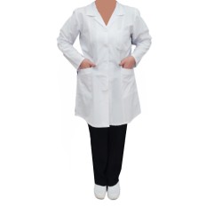 Ρόμπα γιατρού με κουμπιά γυναικεία άσπρη - ROGI-GYN-KUBI-010