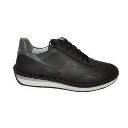 Παπούτσια ανδρικά δερμάτινα με κορδόνια μαύρα - 1027ADE-KORD-M