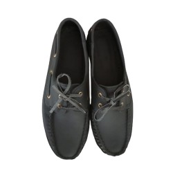 Παπούτσια ανδρικά δερμάτινα μαύρα με κορδόνια - 1031ADE-KORD-M02