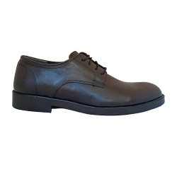 Ανδρικά παπούτσια δερμάτινα-υπηρεσιακά με κορδόνια μαύρα - 1215