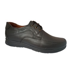 Ανδρικά χειμερινά παπούτσια δερμάτινα με κορδόνια μαύρα - 1030ADE-XEIM-KORD-M