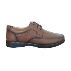 Παπούτσια δερμάτινα αντιολισθητικά, ανατομικά ανδρικά με κορδόνια χρώμα TABA -Π -ΑΝ - ΤΒ