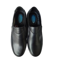 Ανδρικά παπούτσια δερμάτινα με τζελ μαύρα - AP-GEL-D-BLACK-014