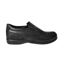 Ανδρικά παπούτσια δερμάτινα με τζελ μαύρα - AP-GEL-D-BLACK-014