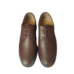 Ανδρικά παπούτσια δερμάτινα με κορδόνια ανατομικά καφέ - APDM-KORD-K-01
