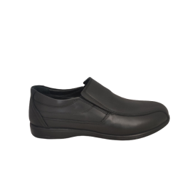 Παπούτσια ανδρικά δερμάτινα μαύρα με τζελ - PA-ANDR-DERM-G-M05