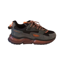 Ανδρικά αθλητικά παπούτσια γκρι με πορτοκαλί - AA-GREYORGANG-011
