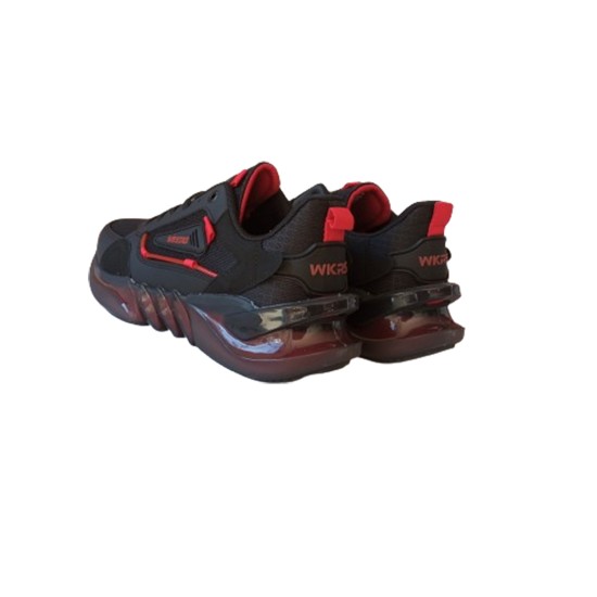 Αθλητικά ανδρικά παπούτσια μαύρα με κόκκινο - AA-BLACK-RED-011