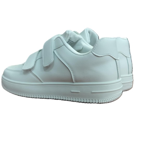 Ανδρικά Sneakers άσπρα με αυτοκόλλητο -  S-A-SKR