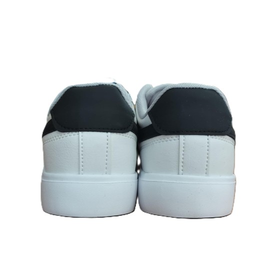 Ανδρικά Sneakers χρώμα λεύκα με μαύρες γραμμές -  S-A-A