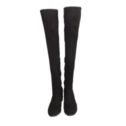 Γυναικείες μπότες πάνω από το γόνατο σουέτ μαύρες - GY-BOT-M-01
