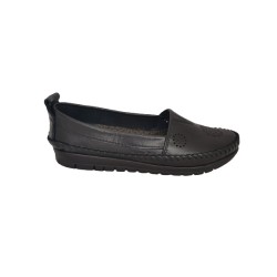 Γυναικεία παπούτσια δερμάτινα μαύρα - GPAP-DER-M-20