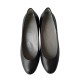 Γόβες δερμάτινες με χαμηλό τακούνι μαύρες - 10057